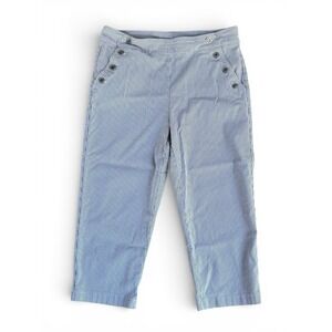 Zac & Rachel Pants, Women's Size 14, Blue White, Striped, Capris, Pull On